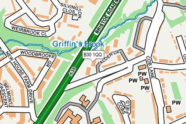 B30 1QQ map - OS OpenMap – Local (Ordnance Survey) B30 1QQ map - OS OpenMap – Local (Ordnance Survey)