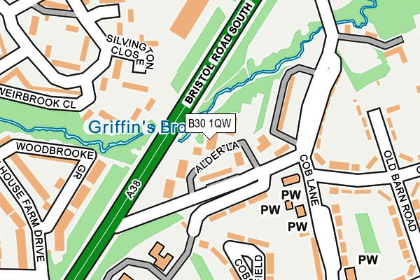 B30 1QW map - OS OpenMap – Local (Ordnance Survey) B30 1QW map - OS OpenMap – Local (Ordnance Survey)