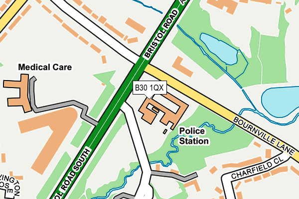 B30 1QX map - OS OpenMap – Local (Ordnance Survey) B30 1QX map - OS OpenMap – Local (Ordnance Survey)
