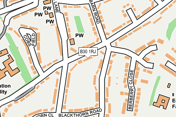 B30 1RJ map - OS OpenMap – Local (Ordnance Survey) B30 1RJ map - OS OpenMap – Local (Ordnance Survey)