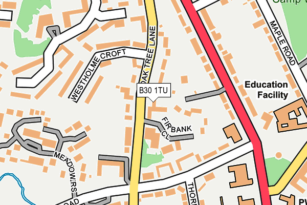 B30 1TU map - OS OpenMap – Local (Ordnance Survey) B30 1TU map - OS OpenMap – Local (Ordnance Survey)