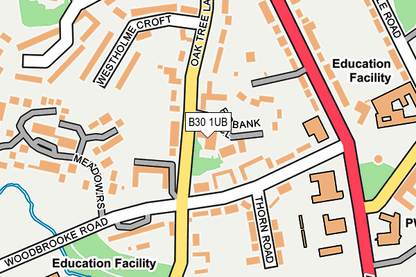 B30 1UB map - OS OpenMap – Local (Ordnance Survey) B30 1UB map - OS OpenMap – Local (Ordnance Survey)