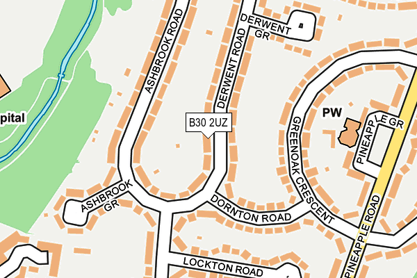 B30 2UZ map - OS OpenMap – Local (Ordnance Survey) B30 2UZ map - OS OpenMap – Local (Ordnance Survey)