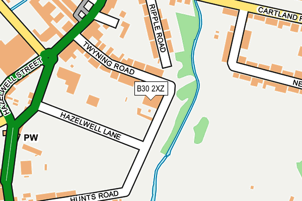 B30 2XZ map - OS OpenMap – Local (Ordnance Survey) B30 2XZ map - OS OpenMap – Local (Ordnance Survey)