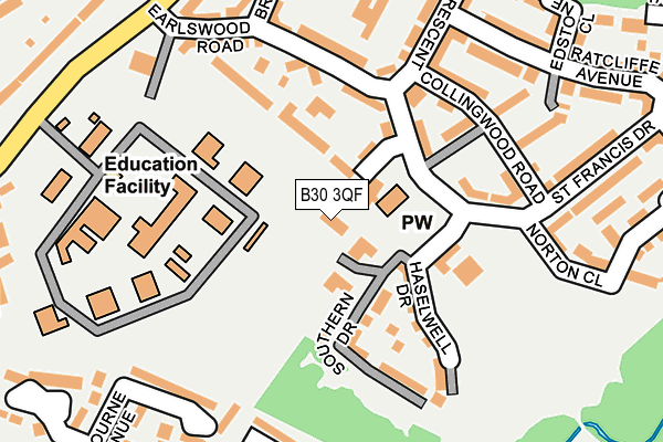 B30 3QF map - OS OpenMap – Local (Ordnance Survey) B30 3QF map - OS OpenMap – Local (Ordnance Survey)