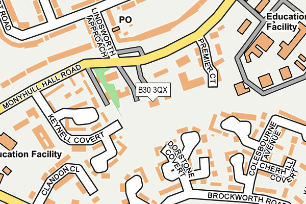 B30 3QX map - OS OpenMap – Local (Ordnance Survey) B30 3QX map - OS OpenMap – Local (Ordnance Survey)