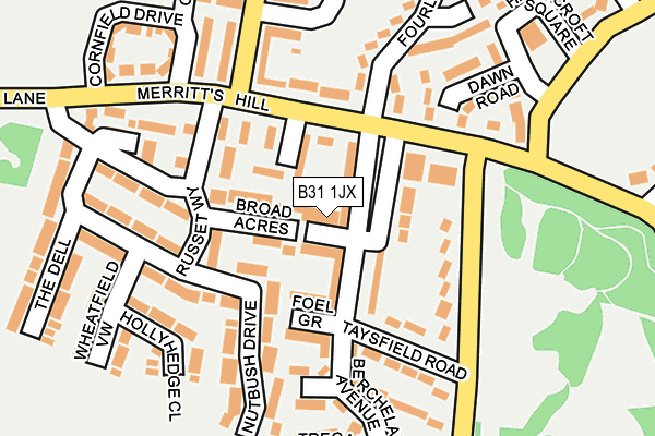 B31 1JX map - OS OpenMap – Local (Ordnance Survey) B31 1JX map - OS OpenMap – Local (Ordnance Survey)