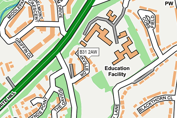 B31 2AW map - OS OpenMap – Local (Ordnance Survey) B31 2AW map - OS OpenMap – Local (Ordnance Survey)