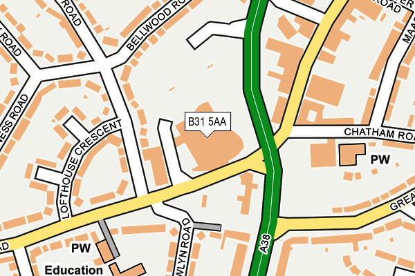 B31 5AA map - OS OpenMap – Local (Ordnance Survey) B31 5AA map - OS OpenMap – Local (Ordnance Survey)