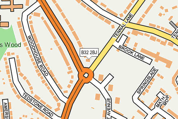 B32 2BJ map - OS OpenMap – Local (Ordnance Survey) B32 2BJ map - OS OpenMap – Local (Ordnance Survey)