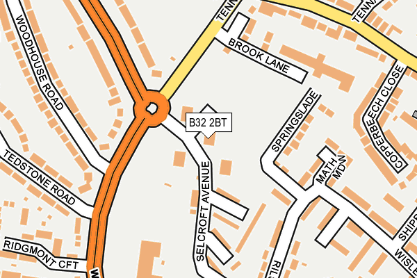 B32 2BT map - OS OpenMap – Local (Ordnance Survey) B32 2BT map - OS OpenMap – Local (Ordnance Survey)