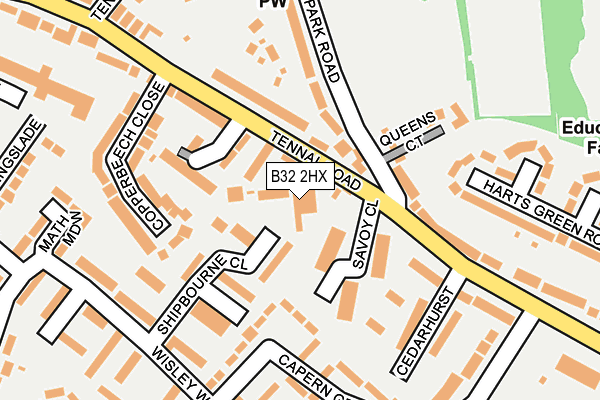 B32 2HX map - OS OpenMap – Local (Ordnance Survey) B32 2HX map - OS OpenMap – Local (Ordnance Survey)