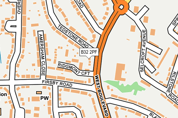 B32 2PF map - OS OpenMap – Local (Ordnance Survey) B32 2PF map - OS OpenMap – Local (Ordnance Survey)