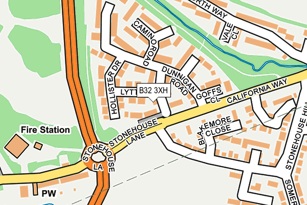 B32 3XH map - OS OpenMap – Local (Ordnance Survey)