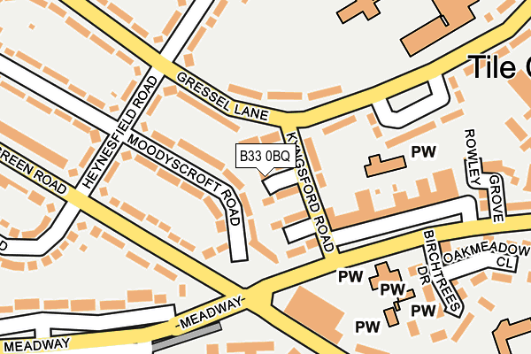 B33 0BQ map - OS OpenMap – Local (Ordnance Survey) B33 0BQ map - OS OpenMap – Local (Ordnance Survey)