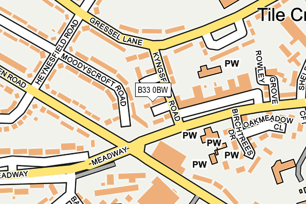 B33 0BW map - OS OpenMap – Local (Ordnance Survey) B33 0BW map - OS OpenMap – Local (Ordnance Survey)