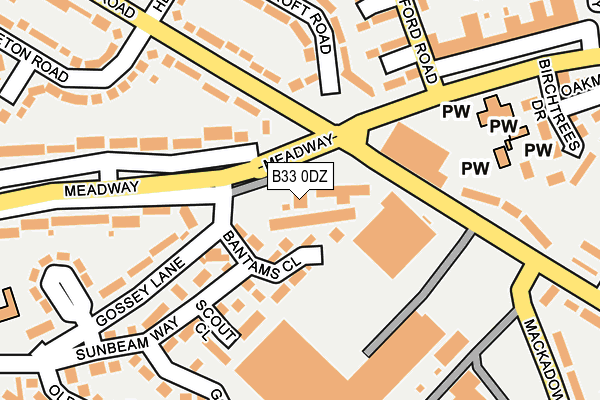 B33 0DZ map - OS OpenMap – Local (Ordnance Survey) B33 0DZ map - OS OpenMap – Local (Ordnance Survey)