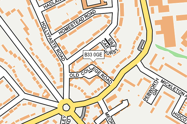 B33 0GE map - OS OpenMap – Local (Ordnance Survey) B33 0GE map - OS OpenMap – Local (Ordnance Survey)