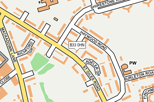 B33 0HN map - OS OpenMap – Local (Ordnance Survey) B33 0HN map - OS OpenMap – Local (Ordnance Survey)