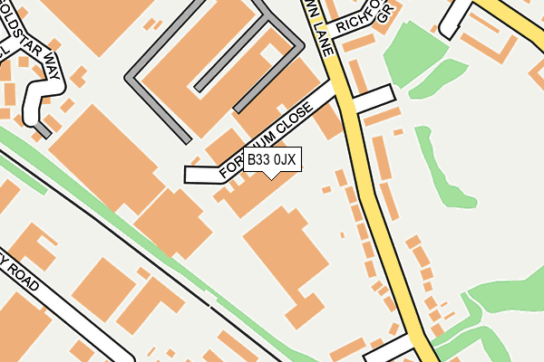 B33 0JX map - OS OpenMap – Local (Ordnance Survey) B33 0JX map - OS OpenMap – Local (Ordnance Survey)