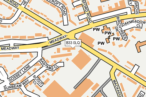 B33 0LQ map - OS OpenMap – Local (Ordnance Survey) B33 0LQ map - OS OpenMap – Local (Ordnance Survey)