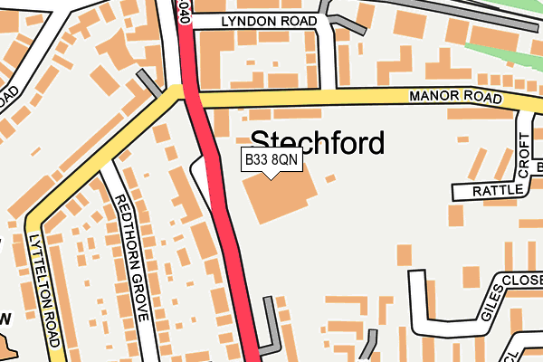 B33 8QN map - OS OpenMap – Local (Ordnance Survey) B33 8QN map - OS OpenMap – Local (Ordnance Survey)