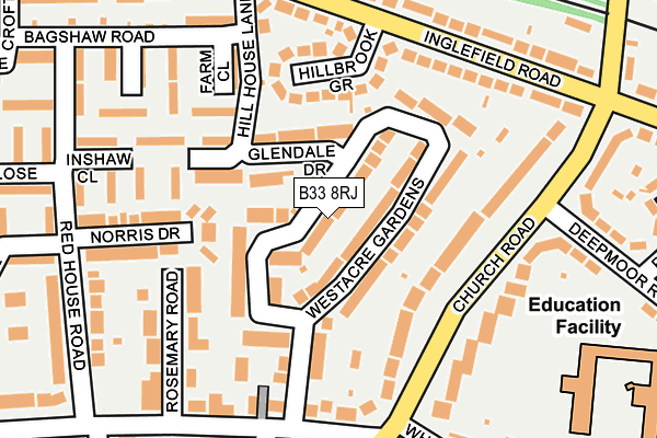 B33 8RJ map - OS OpenMap – Local (Ordnance Survey) B33 8RJ map - OS OpenMap – Local (Ordnance Survey)