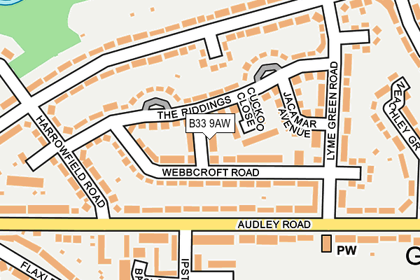 B33 9AW map - OS OpenMap – Local (Ordnance Survey) B33 9AW map - OS OpenMap – Local (Ordnance Survey)