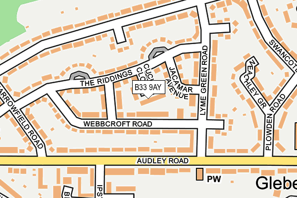 B33 9AY map - OS OpenMap – Local (Ordnance Survey) B33 9AY map - OS OpenMap – Local (Ordnance Survey)