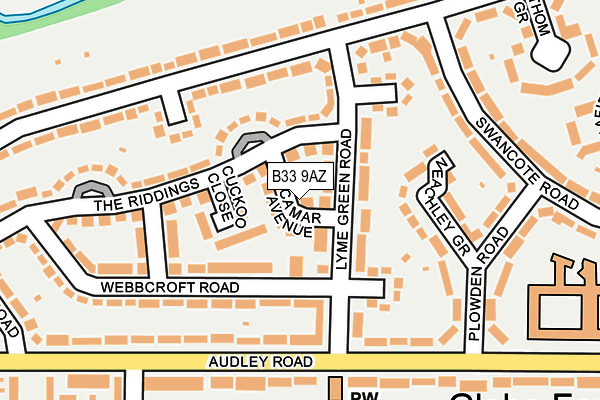 B33 9AZ map - OS OpenMap – Local (Ordnance Survey) B33 9AZ map - OS OpenMap – Local (Ordnance Survey)