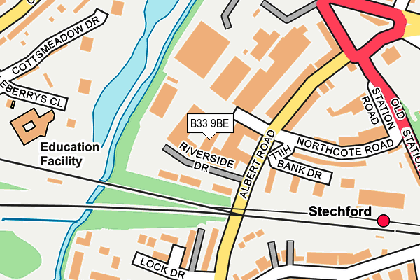 B33 9BE map - OS OpenMap – Local (Ordnance Survey) B33 9BE map - OS OpenMap – Local (Ordnance Survey)