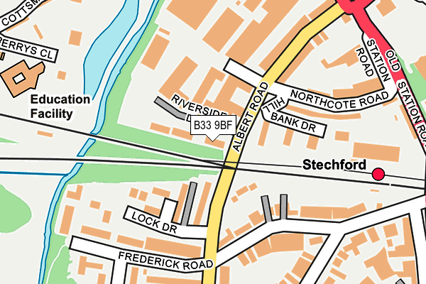 B33 9BF map - OS OpenMap – Local (Ordnance Survey) B33 9BF map - OS OpenMap – Local (Ordnance Survey)