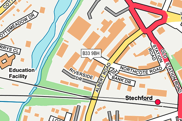 B33 9BH map - OS OpenMap – Local (Ordnance Survey)