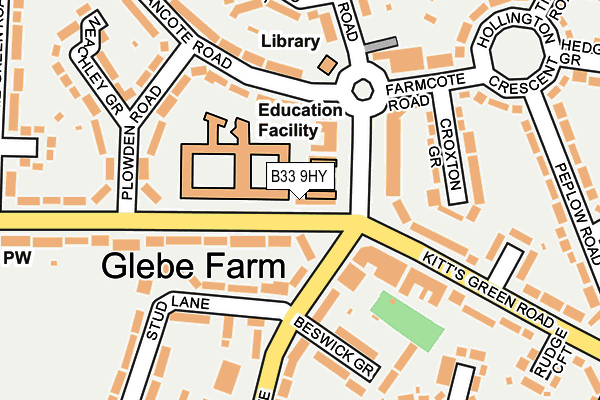 B33 9HY map - OS OpenMap – Local (Ordnance Survey) B33 9HY map - OS OpenMap – Local (Ordnance Survey)