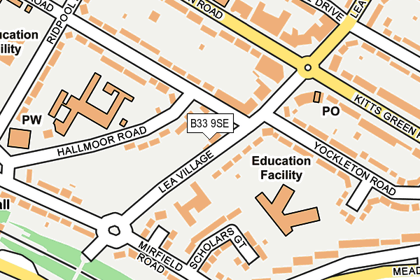 B33 9SE map - OS OpenMap – Local (Ordnance Survey) B33 9SE map - OS OpenMap – Local (Ordnance Survey)