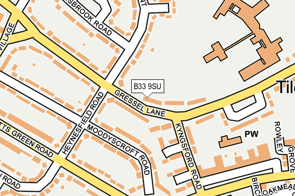 B33 9SU map - OS OpenMap – Local (Ordnance Survey) B33 9SU map - OS OpenMap – Local (Ordnance Survey)