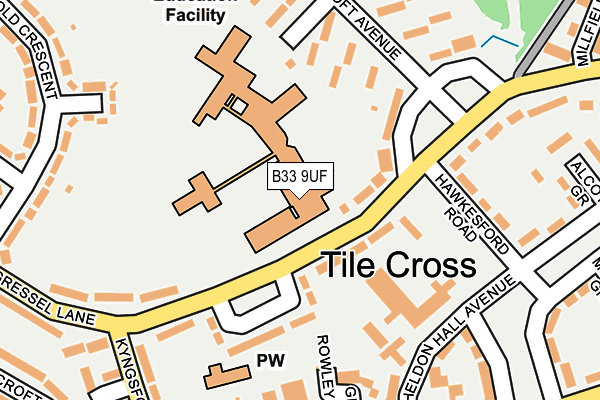 B33 9UF map - OS OpenMap – Local (Ordnance Survey) B33 9UF map - OS OpenMap – Local (Ordnance Survey)