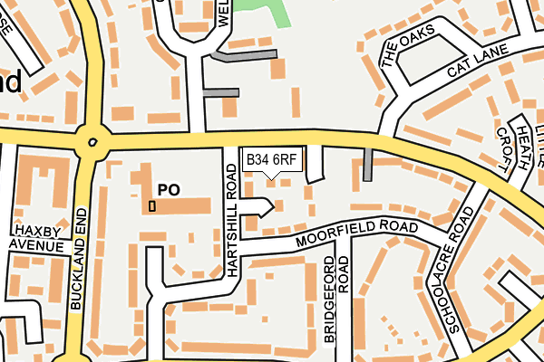 B34 6RF map - OS OpenMap – Local (Ordnance Survey) B34 6RF map - OS OpenMap – Local (Ordnance Survey)