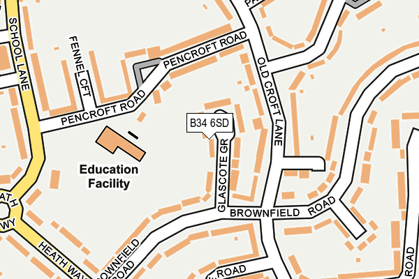 B34 6SD map - OS OpenMap – Local (Ordnance Survey) B34 6SD map - OS OpenMap – Local (Ordnance Survey)