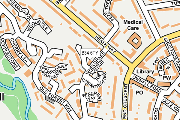B34 6TY map - OS OpenMap – Local (Ordnance Survey) B34 6TY map - OS OpenMap – Local (Ordnance Survey)
