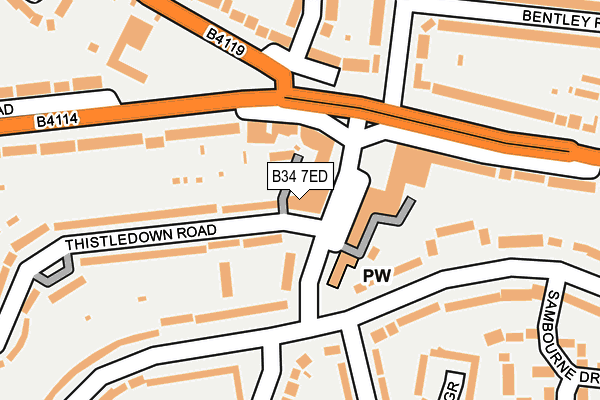 B34 7ED map - OS OpenMap – Local (Ordnance Survey) B34 7ED map - OS OpenMap – Local (Ordnance Survey)