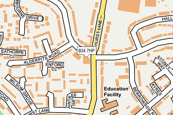 B34 7HP map - OS OpenMap – Local (Ordnance Survey) B34 7HP map - OS OpenMap – Local (Ordnance Survey)