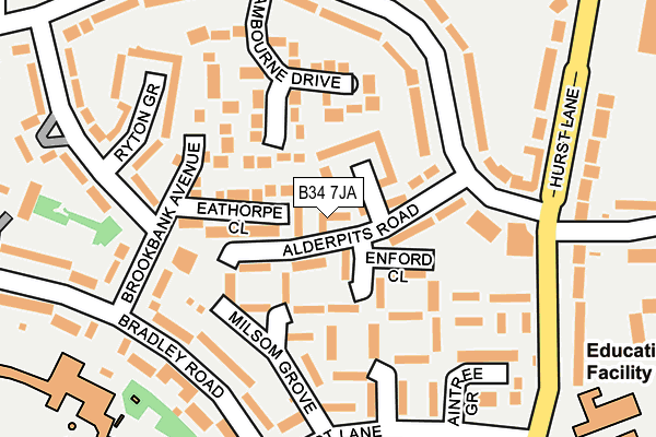 B34 7JA map - OS OpenMap – Local (Ordnance Survey) B34 7JA map - OS OpenMap – Local (Ordnance Survey)