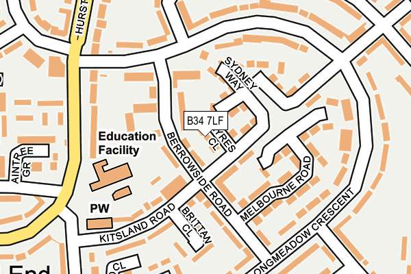 B34 7LF map - OS OpenMap – Local (Ordnance Survey) B34 7LF map - OS OpenMap – Local (Ordnance Survey)