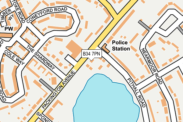 B34 7PN map - OS OpenMap – Local (Ordnance Survey) B34 7PN map - OS OpenMap – Local (Ordnance Survey)