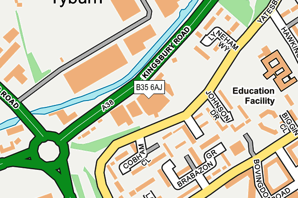 B35 6AJ map - OS OpenMap – Local (Ordnance Survey) B35 6AJ map - OS OpenMap – Local (Ordnance Survey)