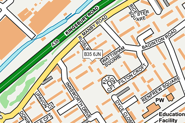 B35 6JN map - OS OpenMap – Local (Ordnance Survey) B35 6JN map - OS OpenMap – Local (Ordnance Survey)