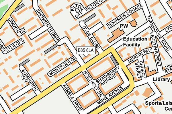 B35 6LA map - OS OpenMap – Local (Ordnance Survey) B35 6LA map - OS OpenMap – Local (Ordnance Survey)