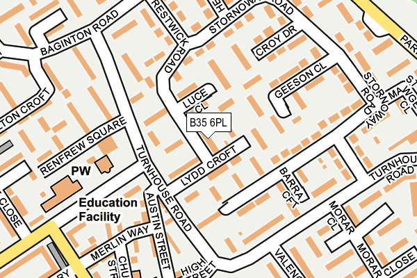 B35 6PL map - OS OpenMap – Local (Ordnance Survey) B35 6PL map - OS OpenMap – Local (Ordnance Survey)