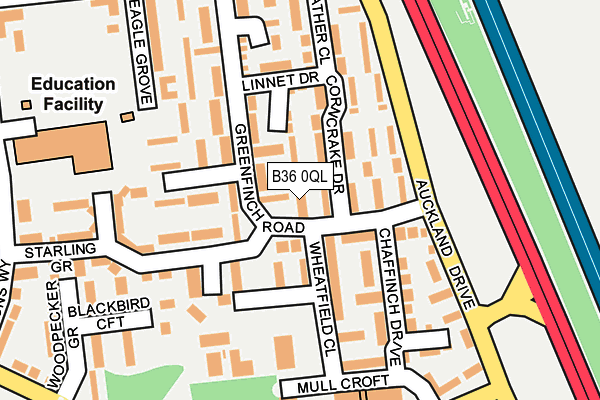 B36 0QL map - OS OpenMap – Local (Ordnance Survey) B36 0QL map - OS OpenMap – Local (Ordnance Survey)